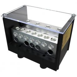 Power Distribution Block Connector, Line Conductor Range 500-4, Load Range 4/0-6, Includes Cover by ILSCO