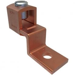 Copper Mechanical Lug Offset, Conductor Range 1/0-6, 1 Port, 1-Hole, 1/4 in. Bolt Size (3-Pack) by ILSCO