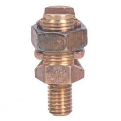 Permaground Bronze Service Post Connector, Male, Conductor Range 2/0-2 by ILSCO