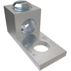 Aluminum Mechanical Lug Connector, Conductor Range 2-14, 1 Port, 1 Hole, 1/4 in. Bolt Size, Tin Plated (10-Pack) by ILSCO