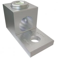 Aluminum Mechanical Lug Connector, Conductor Range 350-6, 1 Port, 1 Hole, 3/8 in. Bolt Size, Tin Plated (1-Pack) by ILSCO