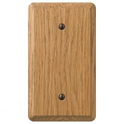 Contemporary 1 Gang Blank Wood Wall Plate - Light Oak by AMERELLE
