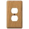 Contemporary 1 Gang Duplex Wood Wall Plate - Light Oak by AMERELLE