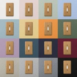 Contemporary 1 Gang Duplex Wood Wall Plate - Light Oak by AMERELLE -AMERELLE Sales light oak amerelle outlet wall plates 901dl 66 1000