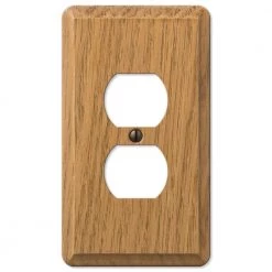 Contemporary Light Oak 1-Gang Duplex Outlet Wood Wall Plate (4-Pack) by AMERELLE