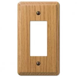 Contemporary 1 Gang Rocker Wood Wall Plate - Light Oak by AMERELLE