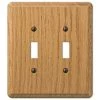 Contemporary 2 Gang Toggle Wood Wall Plate - Light Oak by AMERELLE