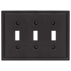 Moderne Wallplate 3-Toggle Steel Matte Black (1-Pack) by AMERELLE
