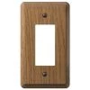 Contemporary 1 Gang Rocker Wood Wall Plate - Medium Oak by AMERELLE