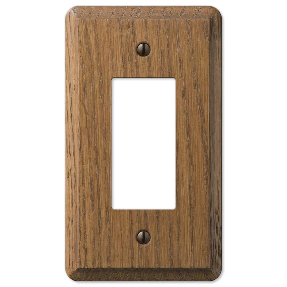 Contemporary 1 Gang Rocker Wood Wall Plate - Medium Oak by AMERELLE 1 Contemporary 1 Gang Rocker Wood Wall Plate - Medium Oak by AMERELLE