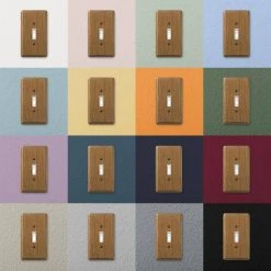 Contemporary 1 Gang Rocker Wood Wall Plate - Medium Oak by AMERELLE 6 Contemporary 1 Gang Rocker Wood Wall Plate - Medium Oak by AMERELLE -AMERELLE Sales medium oak amerelle rocker light switch plates 901r 66 1000