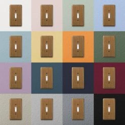 Contemporary 1 Gang Toggle Wood Wall Plate - Medium Oak by AMERELLE -AMERELLE Sales oak amerelle toggle light switch plates 901t 66 1000