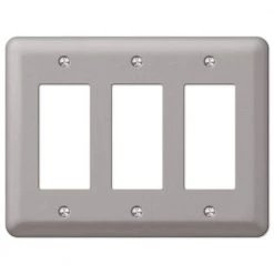 Declan 3 Gang Rocker Steel Wall Plate - Pewter by AMERELLE