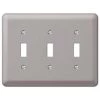 Declan 3 Gang Toggle Steel Wall Plate - Pewter by AMERELLE