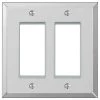 Acrylic 2 Gang Rocker Acryilic Wall Plate - Polished Mirror by AMERELLE