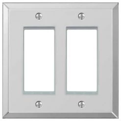 Acrylic 2 Gang Rocker Acryilic Wall Plate - Polished Mirror by AMERELLE
