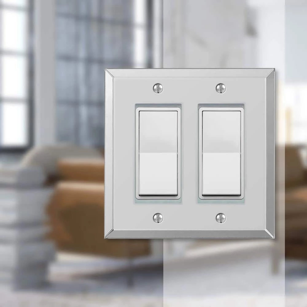 Acrylic 2 Gang Rocker Acryilic Wall Plate - Polished Mirror by AMERELLE 2 Acrylic 2 Gang Rocker Acryilic Wall Plate - Polished Mirror by AMERELLE - Image 2