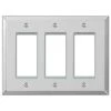 Acrylic 3 Gang Rocker Acryilic Wall Plate - Polished Mirror by AMERELLE