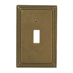Tiered 1 Gang Toggle Metal Wall Plate - Rustic Brass by AMERELLE