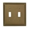 Tiered 2 Gang Toggle Metal Wall Plate - Rustic Brass by AMERELLE