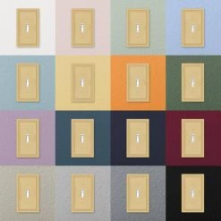Hallcrest 2 Gang 1-Toggle and 1-Rocker Metal Wall Plate - Satin Brass by AMERELLE -AMERELLE Sales satin brass amerelle combination wall plates 98trsb 66 1000