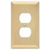 Metallic 1 Gang Duplex Steel Wall Plate - Satin Brass by AMERELLE
