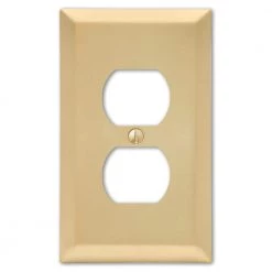 Metallic 1 Gang Duplex Steel Wall Plate - Satin Brass by AMERELLE