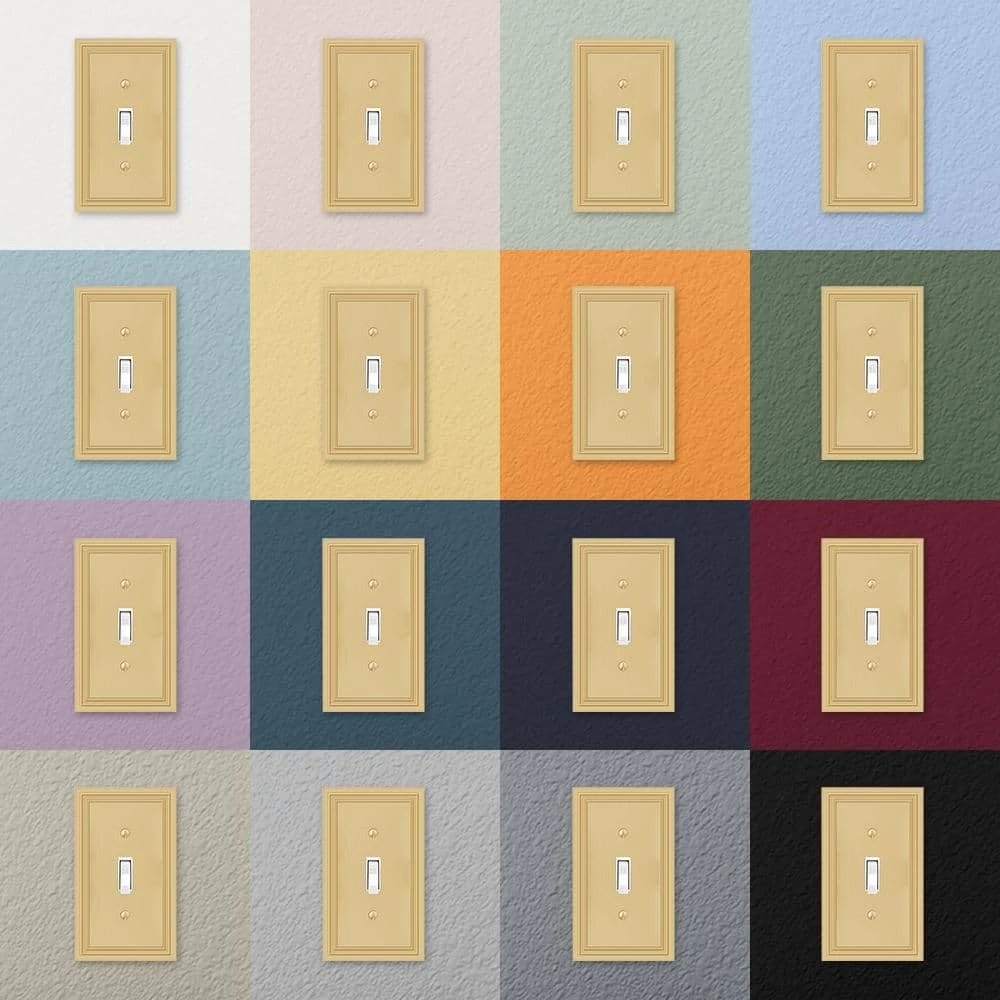 Hallcrest 2 Gang Duplex Metal Wall Plate - Satin Brass by AMERELLE 3 Hallcrest 2 Gang Duplex Metal Wall Plate - Satin Brass by AMERELLE - Image 3