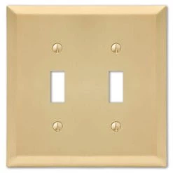 Metallic 2 Gang Toggle Steel Wall Plate - Satin Brass by AMERELLE