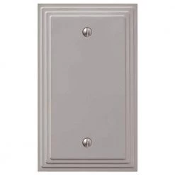 Tiered 1 Gang Blank Metal Wall Plate - Satin Nickel by AMERELLE
