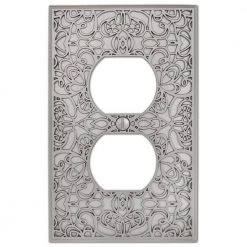 Momfort 1 Gang Duplex Metal Wall Plate - Satin Nickel by AMERELLE