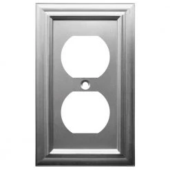 Continental 1 Gang Duplex Metal Wall Plate - Satin Nickel by AMERELLE