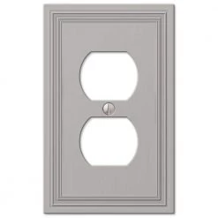 Hallcrest 1 Gang Duplex Metal Wall Plate - Satin Nickel by AMERELLE