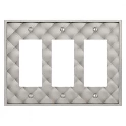Hancock Satin Nickel 3-Gang Rocker Wall Plate, Cast Metal by AMERELLE