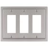 Averly 3 Gang Rocker Metal Wall Plate - Satin Nickel by AMERELLE