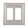 Continental 2 Gang Rocker Metal Wall Plate - Satin Nickel by AMERELLE