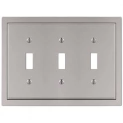 Averly 3 Gang Toggle Metal Wall Plate - Satin Nickel by AMERELLE