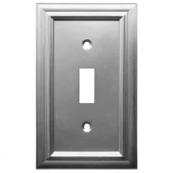 Continental 1 Gang Toggle Metal Wall Plate - Satin Nickel by AMERELLE