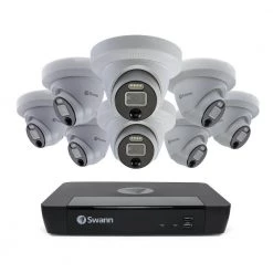 8-Channel 4K UHD PoE Cat5 NVR with 8 Wired Pro Series Dome Security Camera System with Face Recognition by Swann 13 8-Channel 4K UHD PoE Cat5 NVR with 8 Wired Pro Series Dome Security Camera System with Face Recognition by Swann -AMERELLE Sales swann security camera recorders sonvk 889808d 44 1000
