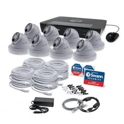 8-Channel 4K UHD PoE Cat5 NVR with 8 Wired Pro Series Dome Security Camera System with Face Recognition by Swann 10 8-Channel 4K UHD PoE Cat5 NVR with 8 Wired Pro Series Dome Security Camera System with Face Recognition by Swann -AMERELLE Sales swann security camera recorders sonvk 889808d c3 1000