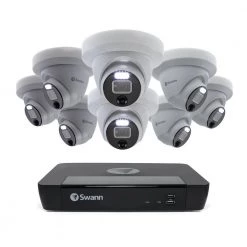 8-Channel 4K UHD PoE Cat5 NVR with 8 Wired Pro Series Dome Security Camera System with Face Recognition by Swann 14 8-Channel 4K UHD PoE Cat5 NVR with 8 Wired Pro Series Dome Security Camera System with Face Recognition by Swann -AMERELLE Sales swann security camera recorders sonvk 889808d fa 1000