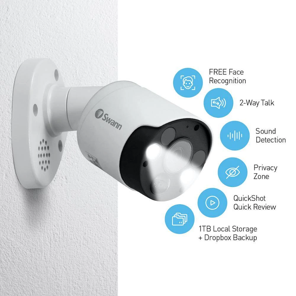 4K NVR Bullet IP Camera with 2TB Storage Spotlight and Siren by Swann 2 4K NVR Bullet IP Camera with 2TB Storage Spotlight and Siren by Swann - Image 2