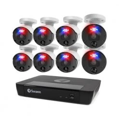 8-Channel 4K UHD 2TB PoE Cat5 NVR Security Camera System with 8 Wired Bullet Security Cameras and Advanced Analytics by Swann