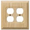 Cabin 2 Gang Duplex Outlet Wood Wall Plate - Unfinished (2-Pack) by AMERELLE