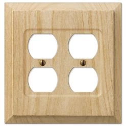 Cabin 2 Gang Duplex Outlet Wood Wall Plate - Unfinished (2-Pack) by AMERELLE