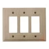 Cabin 3 Gang Rocker Wood Wall Plate - Unfinished by AMERELLE