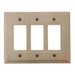Cabin 3 Gang Rocker Wood Wall Plate - Unfinished by AMERELLE