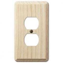 Contemporary 1 Gang Duplex Wood Wall Plate - Unfinished Ash by AMERELLE