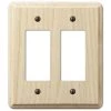 Contemporary 2 Gang Rocker Wood Wall Plate - Unfinished Ash by AMERELLE
