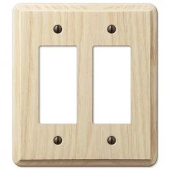 Contemporary 2 Gang Rocker Wood Wall Plate - Unfinished Ash by AMERELLE
